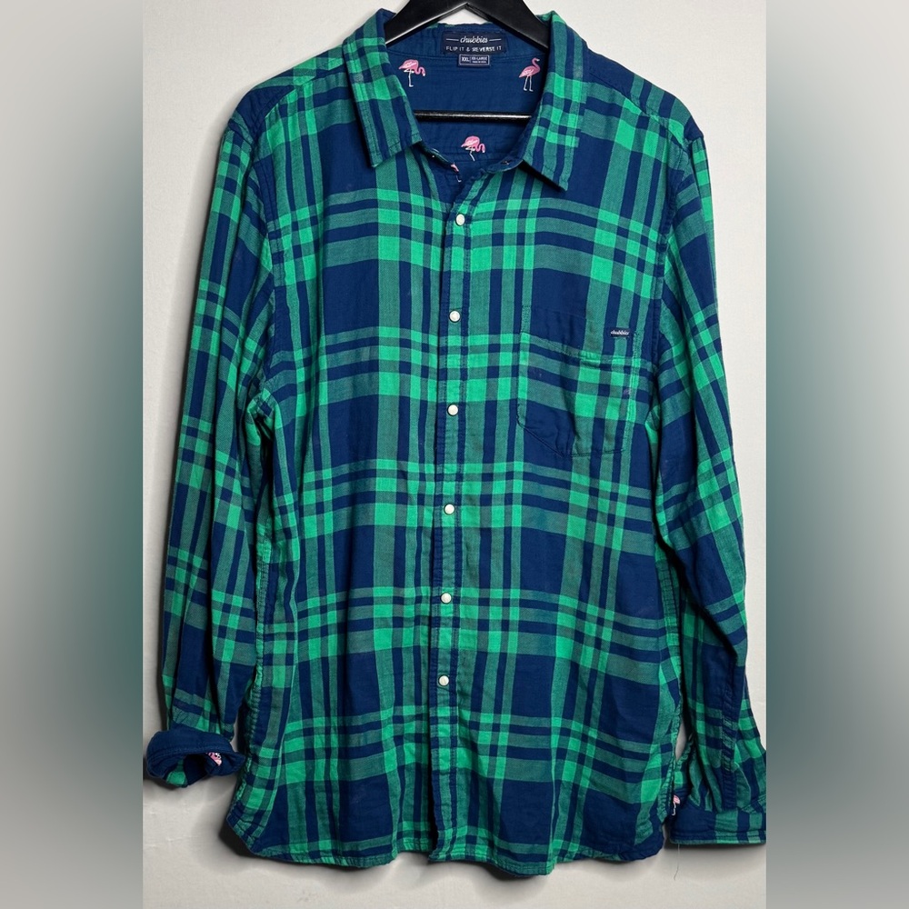 Chubbies Vibrant Plaid‎ Button Down Reversible Shirt